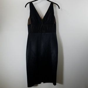Vera Wang Black V-neck Shift Dress Size 6